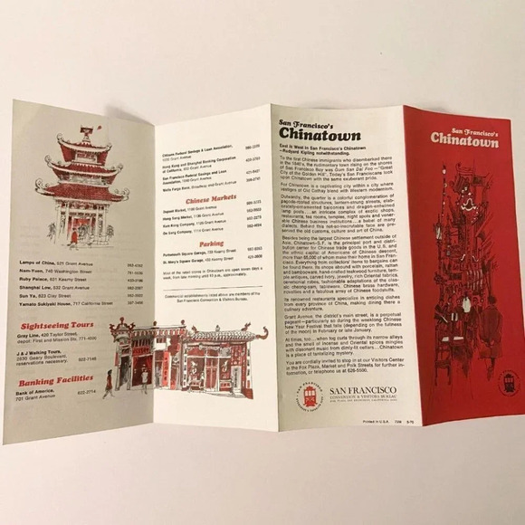 Vintage 1970s San Francisco Gray Line Chinatown Visitors Map Brochures Pamphlets - Picture 11 of 12